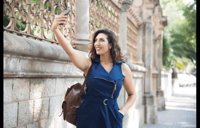 Woman taking a selfie